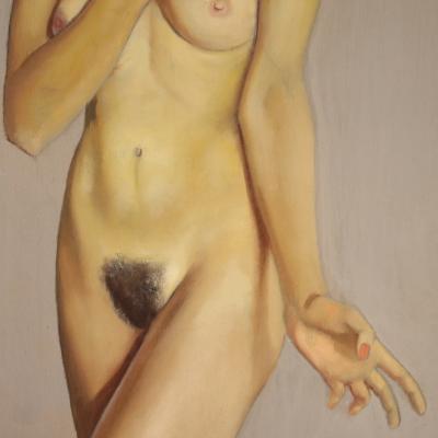 Italian nude painting signed by Mario Vellani Marchi dated 1969