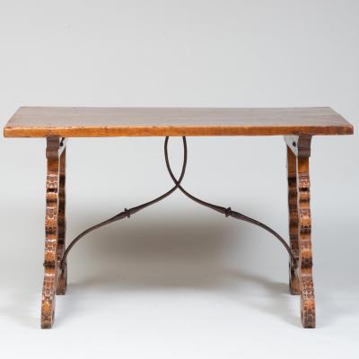 Italian or Spanish Walnut Trestle Table