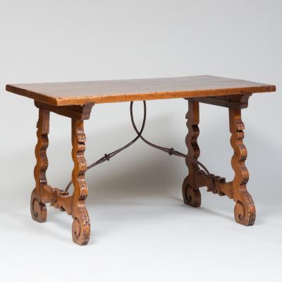 Italian or Spanish Walnut Trestle Table