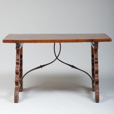 Italian or Spanish Walnut Trestle Table