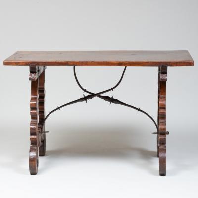 Italian or Spanish Walnut Trestle Table