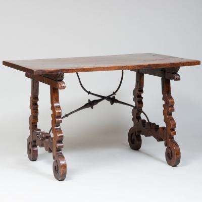 Italian or Spanish Walnut Trestle Table