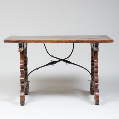Italian or Spanish Walnut Trestle Table