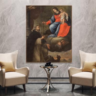 Italian painting from the 17th century Madonna and Child with Saint Dominic