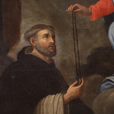 Italian painting from the 17th century Madonna and Child with Saint Dominic