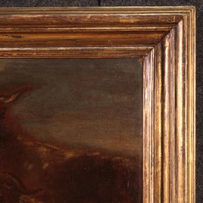 Italian painting from the 17th century landscape with grazing animals