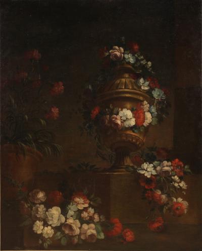 Italian painting still life with flowers from the 18th century