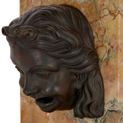 Italian patinated bronze figurative fountain mouth