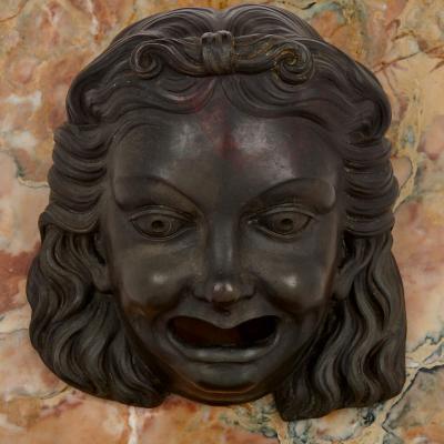 Italian patinated bronze figurative fountain mouth