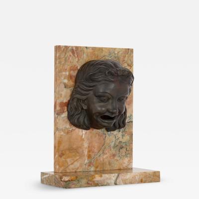 Italian patinated bronze figurative fountain mouth