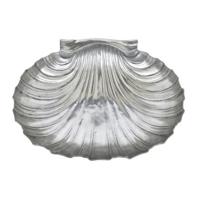 Italian scallop shell shaped pewter fruit bowl