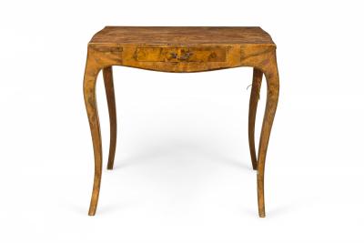 ItalianOyster Burl Curved Leg Game Table
