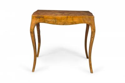 ItalianOyster Burl Curved Leg Game Table