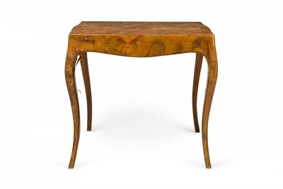 ItalianOyster Burl Curved Leg Game Table