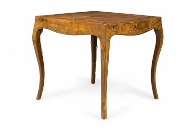 ItalianOyster Burl Curved Leg Game Table