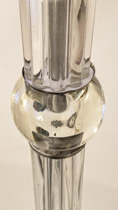 Italianate Lead Crystal Chandelier Floor Lamps Circa 1940