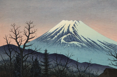 Ito Takashi Ito Takashi Lanscape Woodblock Print Mt Fuji from Susono Signed