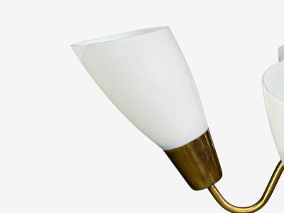 Itsu Finnish Modern Chandelier Brass Glass Finland 1940s
