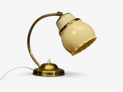 Itsu Oy Table Lamps Polished Brass Glass Finland 1950s