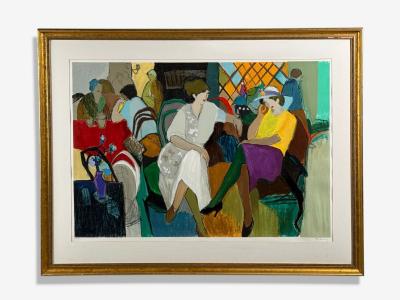 Itzchak Tarkay Itzchak Isaac Tarkay Fauvism Cafe Scene Signed and Numbered Serigraph 20th c