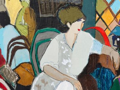 Itzchak Tarkay Itzchak Isaac Tarkay Fauvism Cafe Scene Signed and Numbered Serigraph 20th c