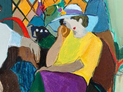 Itzchak Tarkay Itzchak Isaac Tarkay Fauvism Cafe Scene Signed and Numbered Serigraph 20th c