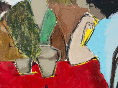 Itzchak Tarkay Itzchak Isaac Tarkay Fauvism Cafe Scene Signed and Numbered Serigraph 20th c