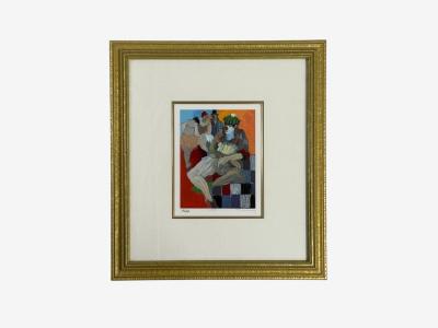 Itzchak Tarkay Itzchak Tarkay Limited Edition Framed Clown Lithograph Signed and Dated 2000s
