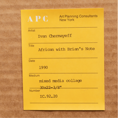 Ivan Chermayeff African with Brians Note