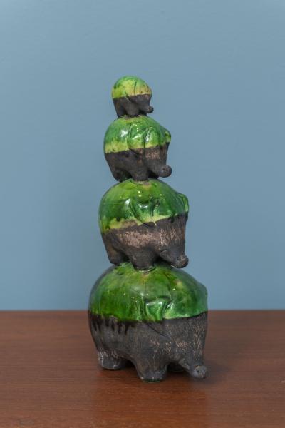 Ivo De Santis Ivo De Santis for Gil Etruschi Ceramic Elephants Sculpture Italy