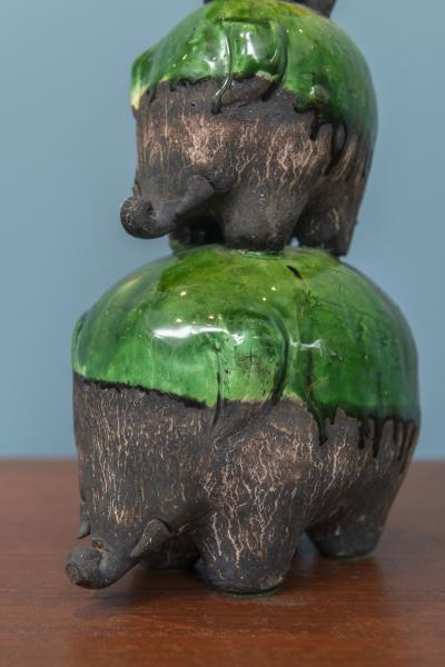 Ivo De Santis Ivo De Santis for Gil Etruschi Ceramic Elephants Sculpture Italy