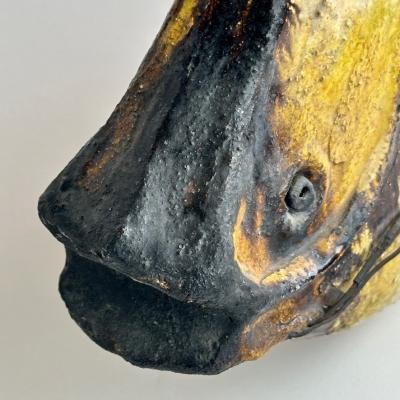 Ivo De Santis Mid Century Modern Italian Glazed Ceramic Fish Sculpture by Ivo De Santis