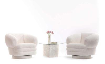 Ivory Fossil Stone Sculptural Coffee Table with Biomorphic Glass Top circa 1980