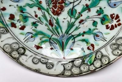 Iznik Shallow Bowl or Charger Ottoman Turkey circa 1620
