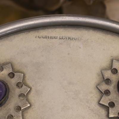 J Antony Redmile J Anthony Redmile Turtle Coffee Table with Shells and Crystals 1970s Signed 