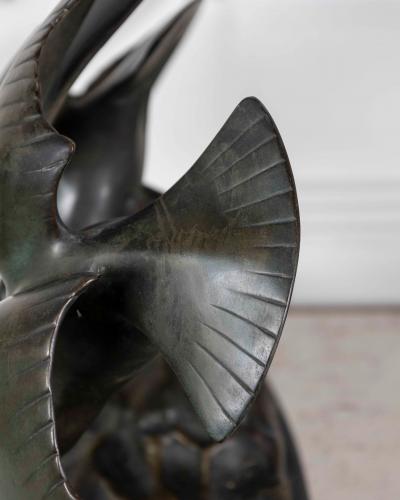 J B L onard J B L onard Two Seagulls in Flight Art Deco Bronze Sculpture