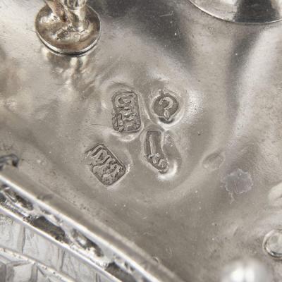 J D Schleissner Antique Hanau silver and silver gilt nef