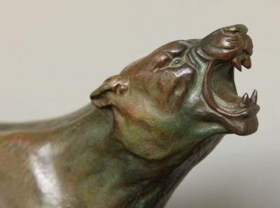 J Davergne Art Deco Bronze Panther by J Davergne