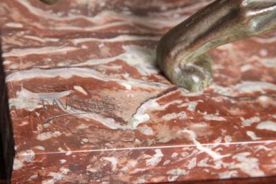 J Davergne Art Deco Bronze Panther by J Davergne