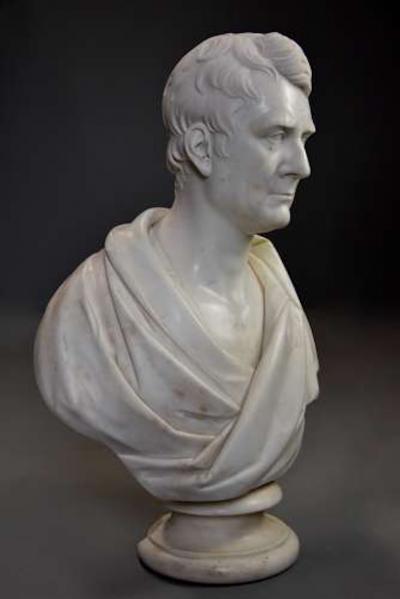 J Francis Large fine quality marble bust of James Loch MP signed J Francis
