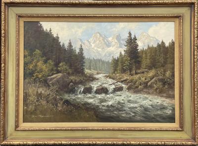 J H Thomas View of a Mountain Stream