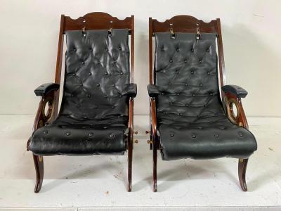 J Herbert McNair Colonial Campaign Chairs Pair