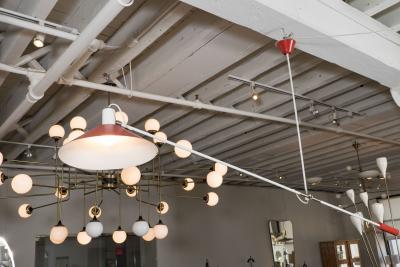 J J M Hoogervorst J J M HOOGERVORST FOR ANVIA ENAMELED METAL ARTICULATED CEILING FIXTURE