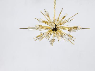 J L Lobmeyr Huge J L Lobmeyr Metropolitan Opera Sputnik Crystal Brass Met Chandelier Vienna