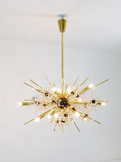 J L Lobmeyr Huge J L Lobmeyr Metropolitan Opera Sputnik Crystal Brass Met Chandelier Vienna