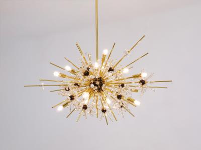 J L Lobmeyr Huge J L Lobmeyr Metropolitan Opera Sputnik Crystal Brass Met Chandelier Vienna