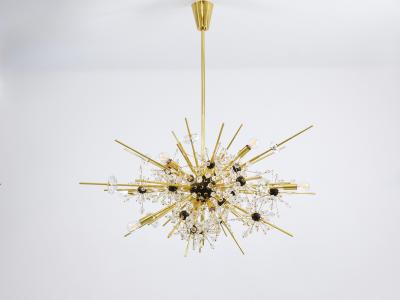 J L Lobmeyr Huge J L Lobmeyr Metropolitan Opera Sputnik Crystal Brass Met Chandelier Vienna