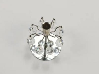 J L Lobmeyr J L Lobmeyr Lights of Vienna Pair Candleholders Faceted Swarovski Crystals