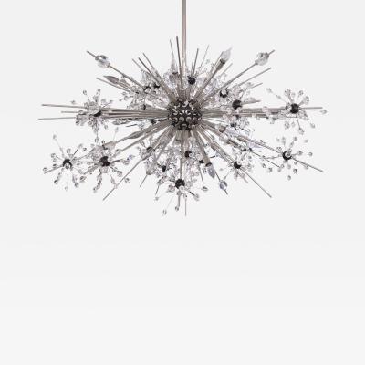 J L Lobmeyr J L Lobmeyr Starburst Chandelier In Chrome With Cut Crystals 2008