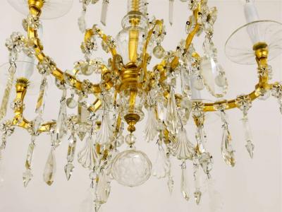 J L Lobmeyr Lobmeyr Baroque Maria Theresia Parlor Chandelier Crystal Glass Vienna 1940s